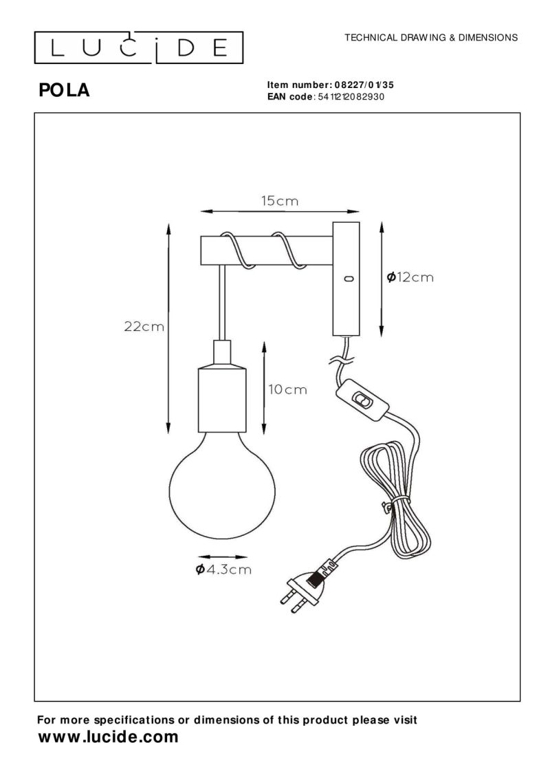 Lucide POLA - Nástenné svietidlo pre deti - 1xE27 - Modré